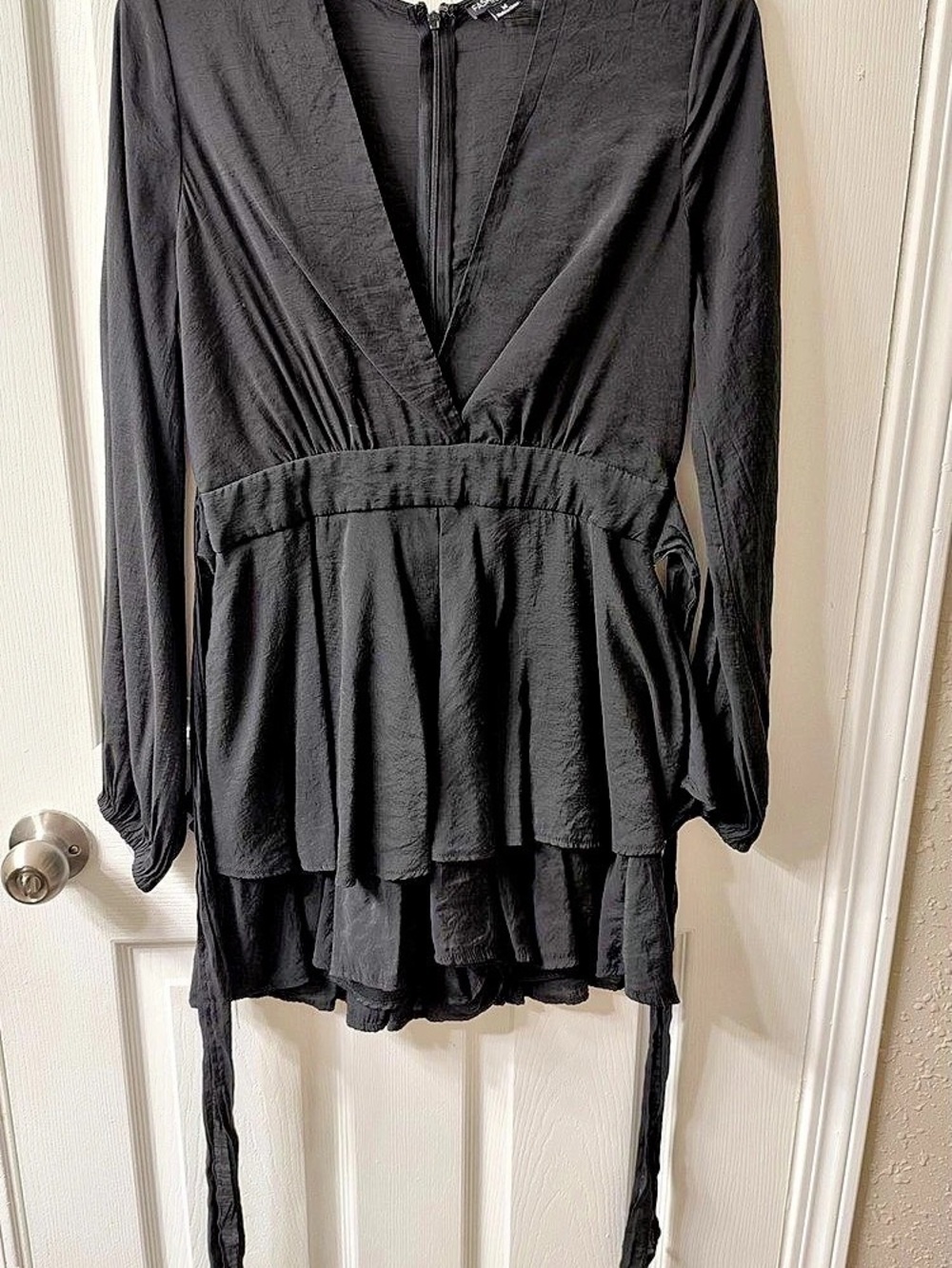 Fashion Nova Black Long Sleeve Romper